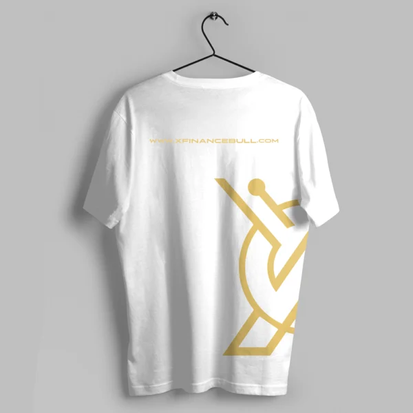 xFinanceBull Embroidery T-Shirt (White) – Confidence in Every Stitch - Image 2